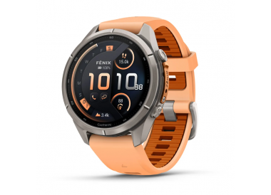Garmin Fenix 9 Pro 43mm AMOLED inReach Titanium with Shell Pink/Autumn Orange Silicone Band 010-04335-00