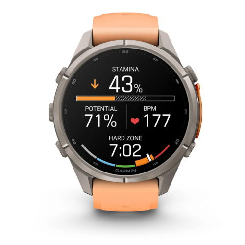 Garmin Fenix 9 Pro inReach 43mm AMOLED Titanium with Shell Pink/Autumn Orange Silicone Band 010-04335-00