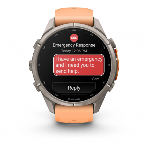 Garmin Fenix 9 Pro inReach 43mm AMOLED Titanium with Shell Pink/Autumn Orange Silicone Band 010-04335-00