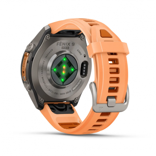 Garmin Fenix 9 Pro inReach 43mm AMOLED Titanium with Shell Pink/Autumn Orange Silicone Band 010-04335-00