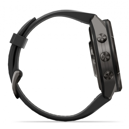 Garmin Fenix 9 Pro 43mm AMOLED inReach Carbon Gray DLC Titanium with Black/Pebble Gray Silicone Band 010-04335-10