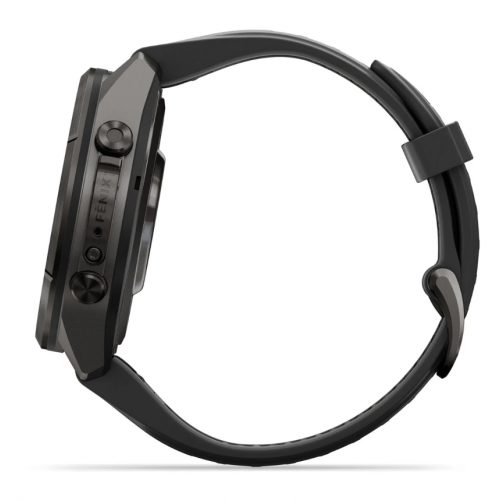 Garmin Fenix 9 Pro 43mm AMOLED inReach Carbon Gray DLC Titanium with Black/Pebble Gray Silicone Band 010-04335-10