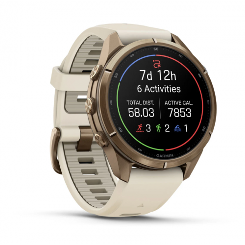Garmin Fenix 9 Pro 43mm AMOLED inReach Autumn Gold Titanium with Cream/French Gray Silicone Band 010-04335-20