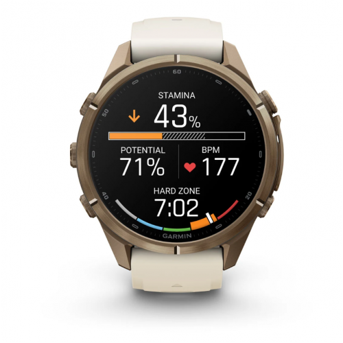Garmin Fenix 9 Pro 43mm AMOLED inReach Autumn Gold Titanium with Cream/French Gray Silicone Band 010-04335-20
