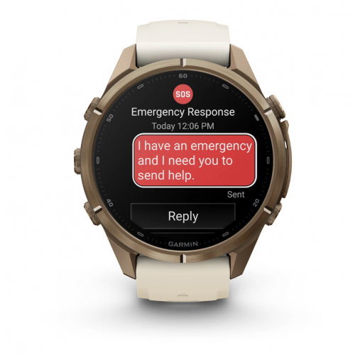 Garmin Fenix 9 Pro 43mm AMOLED inReach Autumn Gold Titanium with Cream/French Gray Silicone Band 010-04335-20