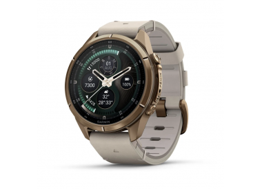 Garmin Fenix 9 Pro 43mm AMOLED inReach Autumn Gold Titanium with Bone Leather Band 010-04335-40