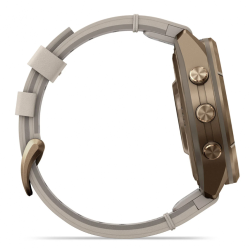 Garmin Fenix 9 Pro 43mm AMOLED inReach Autumn Gold Titanium with Bone Leather Band 010-04335-40
