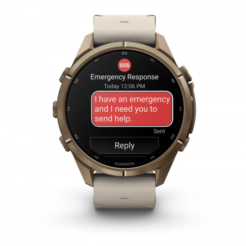 Garmin Fenix 9 Pro 43mm AMOLED inReach Autumn Gold Titanium with Bone Leather Band 010-04335-40