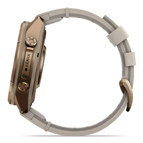 Garmin Fenix 9 Pro 43mm AMOLED inReach Autumn Gold Titanium with Bone Leather Band 010-04335-40