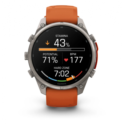 Garmin Fenix 9 Pro 47mm AMOLED Titanium with Autumn Orange/Spark Orange Silicone Band 010-04336-05