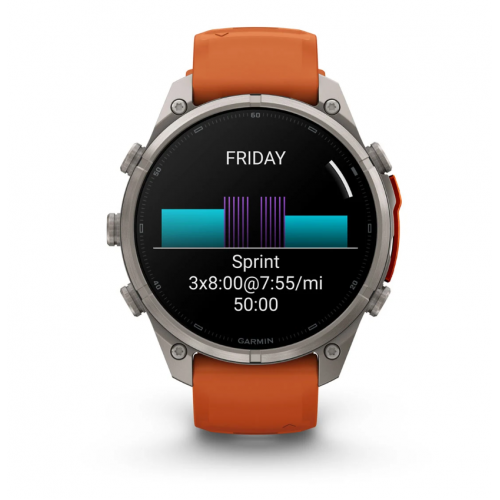 Garmin Fenix 9 Pro 47mm AMOLED Titanium with Autumn Orange/Spark Orange Silicone Band 010-04336-05