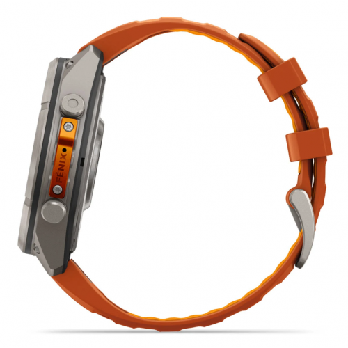 Garmin Fenix 9 Pro 47mm AMOLED Titanium with Autumn Orange/Spark Orange Silicone Band 010-04336-05