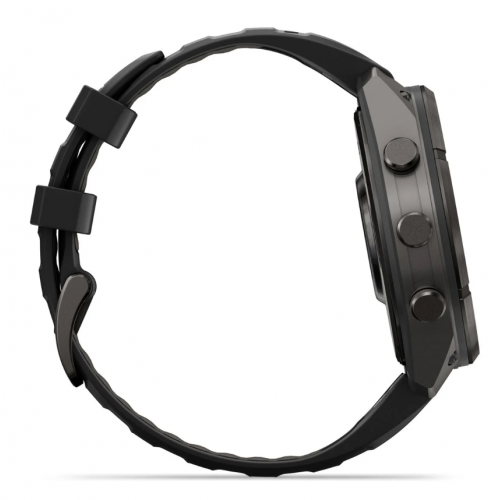 Garmin Fenix 9 Pro 47mm AMOLED Carbon Gray DLC Titanium with Black/Pebble Gray Silicone Band 010-04336-15