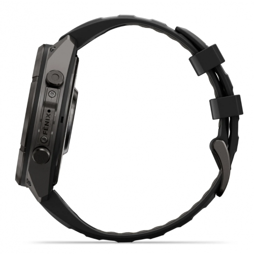 Garmin Fenix 9 Pro 47mm AMOLED Carbon Gray DLC Titanium with Black/Pebble Gray Silicone Band 010-04336-15