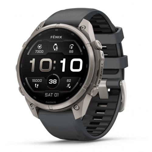 Garmin Fenix 9 Pro 47mm AMOLED Titanium with Graphite/Black Silicone Band 010-04336-25