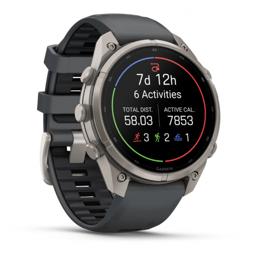 Garmin Fenix 9 Pro 47mm AMOLED Titanium with Graphite/Black Silicone Band 010-04336-25