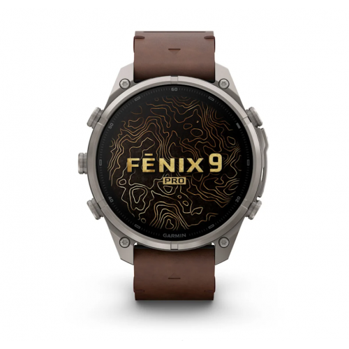 Garmin Fenix 9 Pro inReach 47 mm AMOLED  Titanium Walnut Leather 010-04336-40