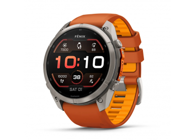 Garmin Fenix 9 AMOLED Pro 51 mm Titanium, Autumn Orange / Spark Orange Silicone 010-04337-05