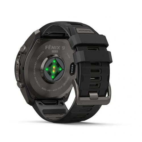 Garmin Fenix 9 AMOLED Pro 51 mm Carbon Gray DLC Titanium, Black / Pebble Gray Silicone 010-04337-15