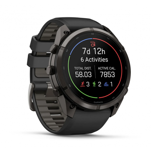 Garmin Fenix 9 AMOLED Pro 51 mm Carbon Gray DLC Titanium, Black / Pebble Gray Silicone 010-04337-15