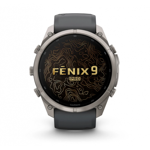 Garmin Fenix 9 Pro inReach 51 мм AMOLED Titanium, Graphite / Black Silicone 010-04337-20