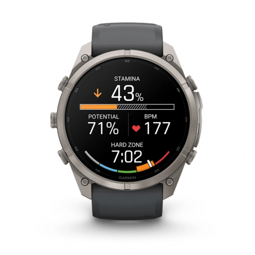 Garmin Fenix 9 Pro inReach 51 мм AMOLED Titanium, Graphite / Black Silicone 010-04337-20