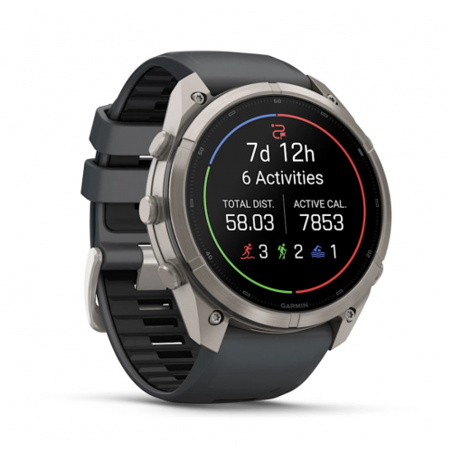 Garmin Fenix 9 Pro inReach 51 мм AMOLED Titanium, Graphite / Black Silicone 010-04337-20
