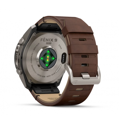 Garmin Fenix 9 AMOLED, Pro + inReach, 51 мм, Titanium, Walnut Leather 010-04337-40