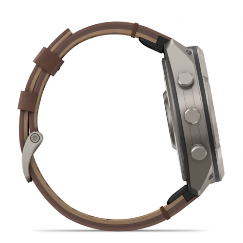 Garmin Fenix 9 AMOLED, Pro + inReach, 51 мм, Titanium, Walnut Leather 010-04337-40