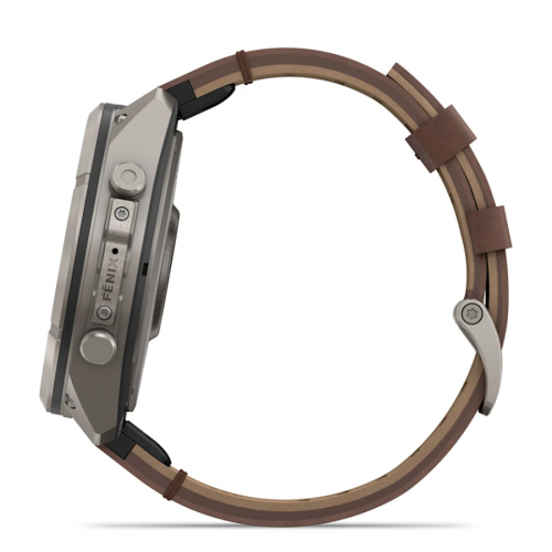 Garmin Fenix 9 AMOLED, Pro + inReach, 51 мм, Titanium, Walnut Leather 010-04337-40