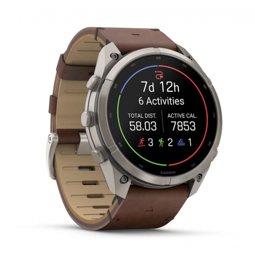 Garmin Fenix 9 AMOLED, Pro + inReach, 51 мм, Titanium, Walnut Leather 010-04337-40