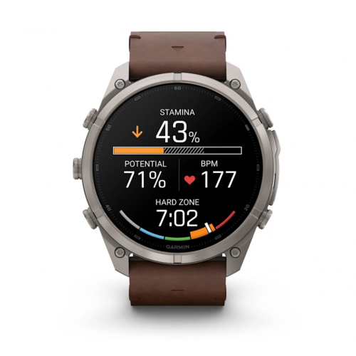 Garmin Fenix 9 AMOLED, Pro + inReach, 51 мм, Titanium, Walnut Leather 010-04337-40