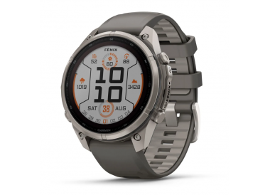 Garmin Fenix 9 Solar Pro 47mm Titanium with Pebble Gray/Silver Gray Silicone Band 010-04338-05