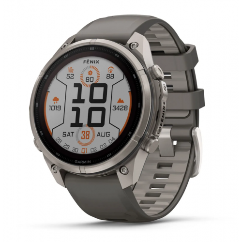 Garmin Fenix 9 Pro 47mm Solar Titanium with Pebble Gray/Silver Gray Silicone Band 010-04338-05