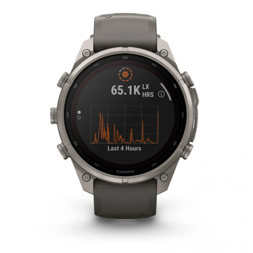 Garmin Fenix 9 Pro 47mm Solar Titanium with Pebble Gray/Silver Gray Silicone Band 010-04338-05