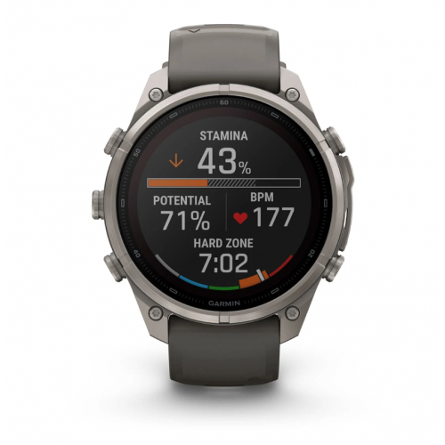 Garmin Fenix 9 Pro 47mm Solar Titanium with Pebble Gray/Silver Gray Silicone Band 010-04338-05