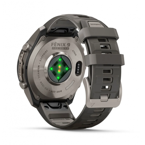 Garmin Fenix 9 Pro 47mm Solar Titanium with Pebble Gray/Silver Gray Silicone Band 010-04338-05