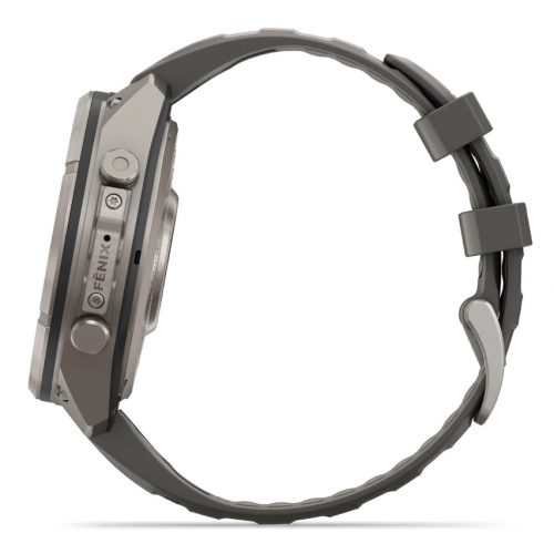 Garmin Fenix 9 Pro 47mm Solar Titanium with Pebble Gray/Silver Gray Silicone Band 010-04338-05