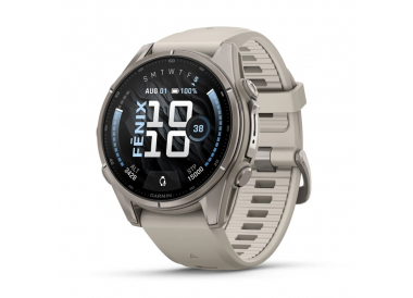 Garmin Fenix 9 43mm AMOLED Titanium with Fog Gray Silicone Band 010-04761-00