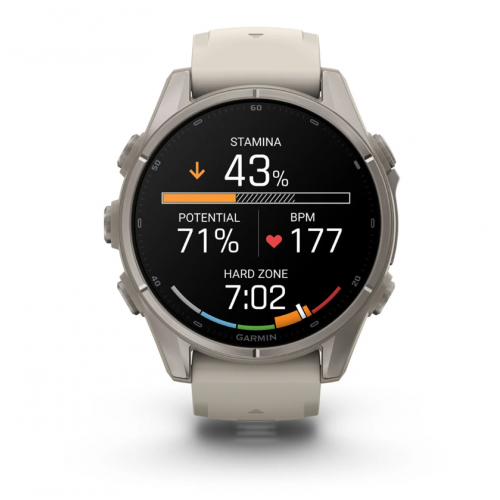 Garmin Fenix 9 43mm AMOLED Titanium with Fog Gray Silicone Band 010-04761-00