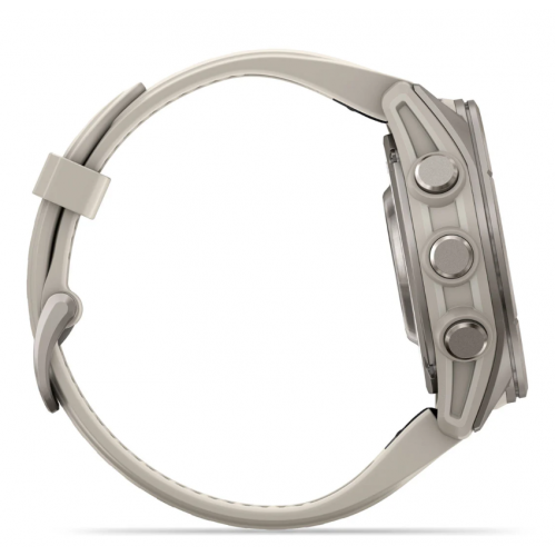 Garmin Fenix 9 43mm AMOLED Titanium with Fog Gray Silicone Band 010-04761-00