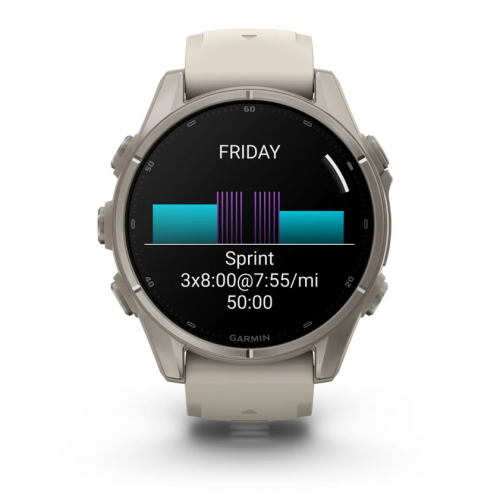 Garmin Fenix 9 43mm AMOLED Titanium with Fog Gray Silicone Band 010-04761-00