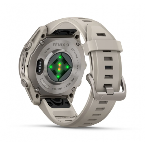 Garmin Fenix 9 43mm AMOLED Titanium with Fog Gray Silicone Band 010-04761-00