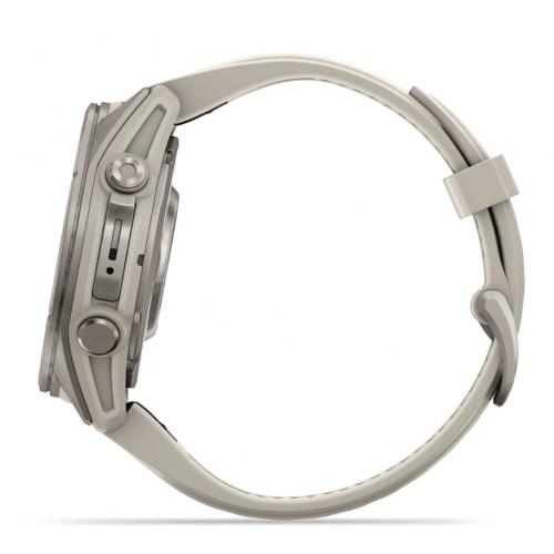 Garmin Fenix 9 43mm AMOLED Titanium with Fog Gray Silicone Band 010-04761-00