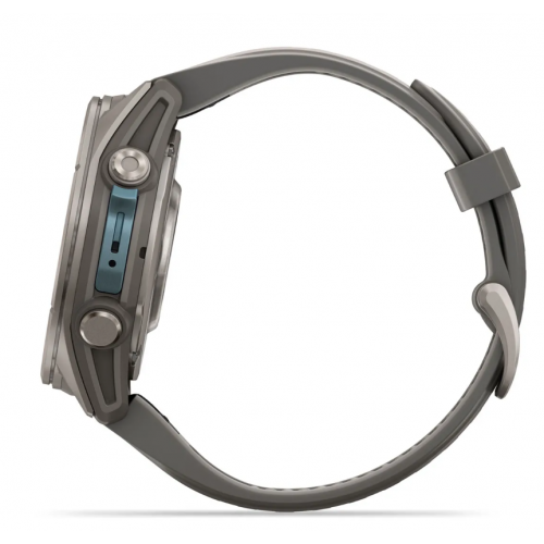 Garmin Fenix 9 43mm AMOLED Titanium with Pebble Gray Silicone Band 010-04761-10