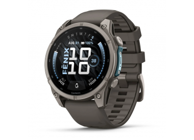 Garmin Fenix 9 47mm AMOLED Titanium with Pebble Gray Silicone Band 010-04762-00