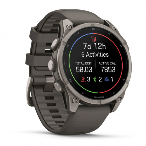 Garmin Fenix 9 47mm AMOLED Titanium with Pebble Gray Silicone Band 010-04762-00