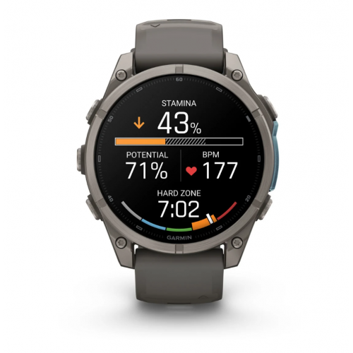 Garmin Fenix 9 47mm AMOLED Titanium with Pebble Gray Silicone Band 010-04762-00