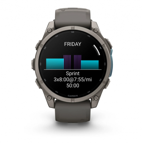 Garmin Fenix 9 47mm AMOLED Titanium with Pebble Gray Silicone Band 010-04762-00