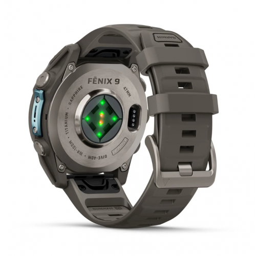 Garmin Fenix 9 47mm AMOLED Titanium with Pebble Gray Silicone Band 010-04762-00